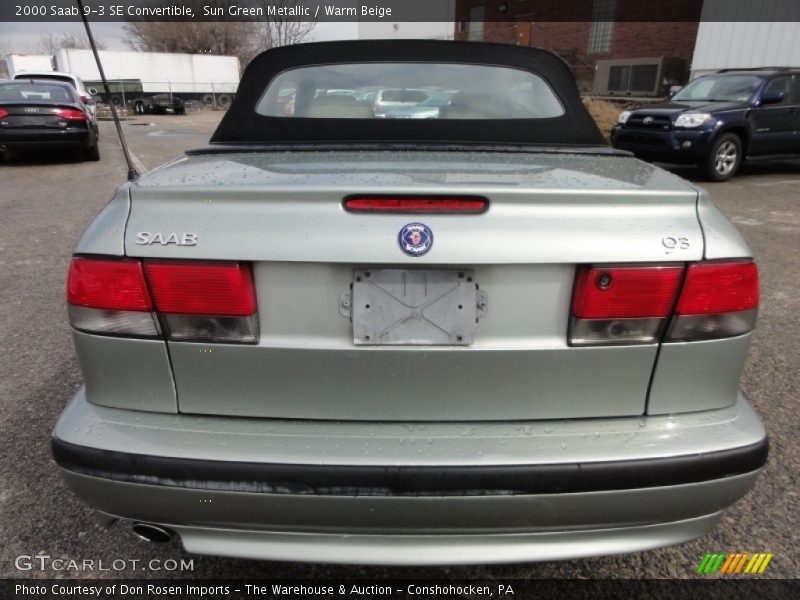 Sun Green Metallic / Warm Beige 2000 Saab 9-3 SE Convertible