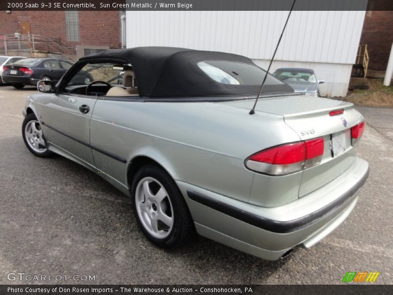 Sun Green Metallic / Warm Beige 2000 Saab 9-3 SE Convertible