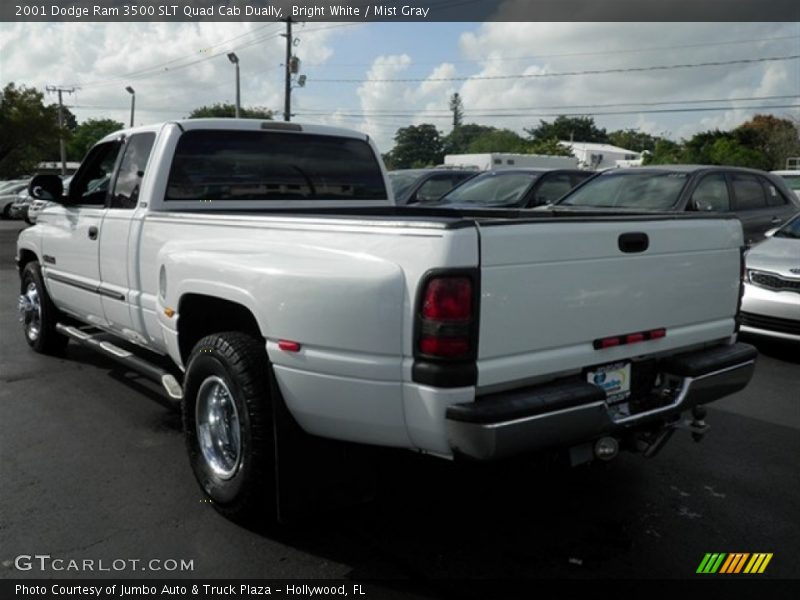 Bright White / Mist Gray 2001 Dodge Ram 3500 SLT Quad Cab Dually