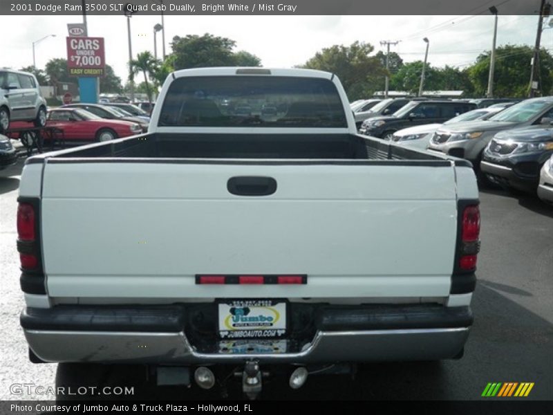 Bright White / Mist Gray 2001 Dodge Ram 3500 SLT Quad Cab Dually
