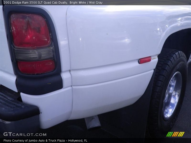 Bright White / Mist Gray 2001 Dodge Ram 3500 SLT Quad Cab Dually