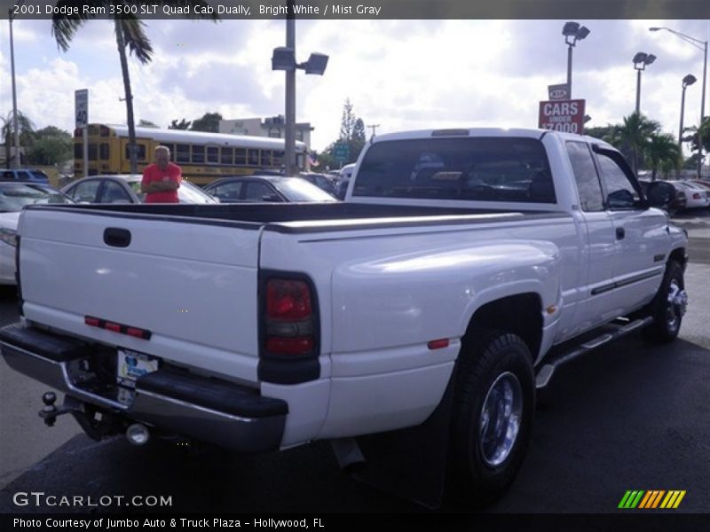 Bright White / Mist Gray 2001 Dodge Ram 3500 SLT Quad Cab Dually