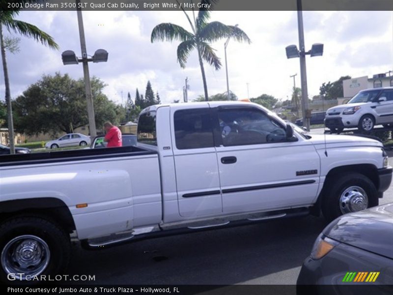 Bright White / Mist Gray 2001 Dodge Ram 3500 SLT Quad Cab Dually