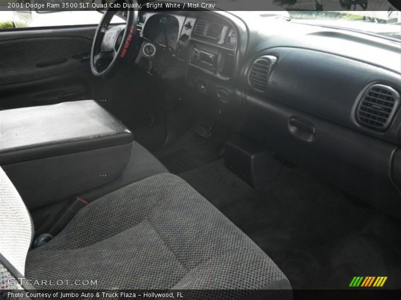 Bright White / Mist Gray 2001 Dodge Ram 3500 SLT Quad Cab Dually