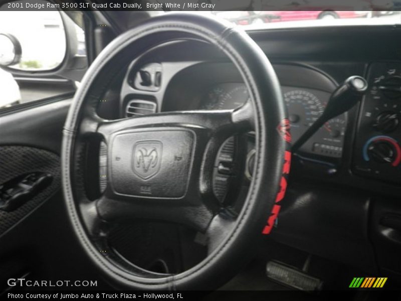 Bright White / Mist Gray 2001 Dodge Ram 3500 SLT Quad Cab Dually