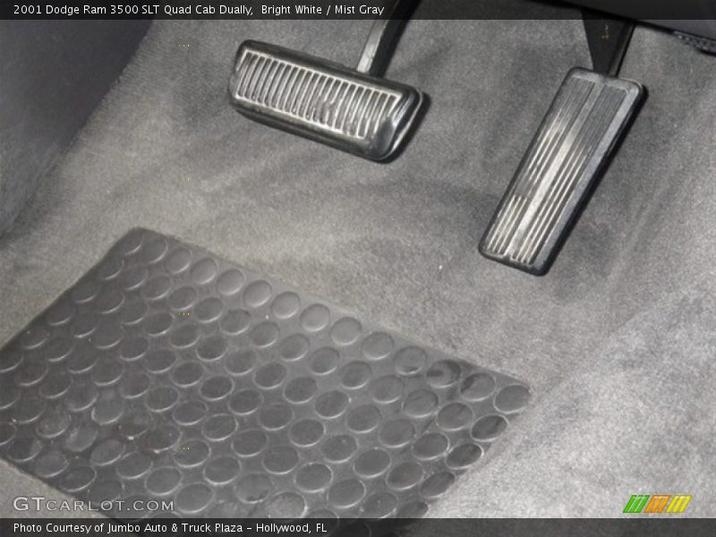 Bright White / Mist Gray 2001 Dodge Ram 3500 SLT Quad Cab Dually