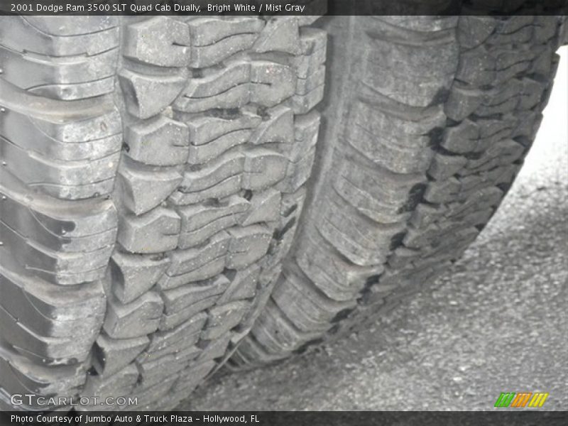Bright White / Mist Gray 2001 Dodge Ram 3500 SLT Quad Cab Dually