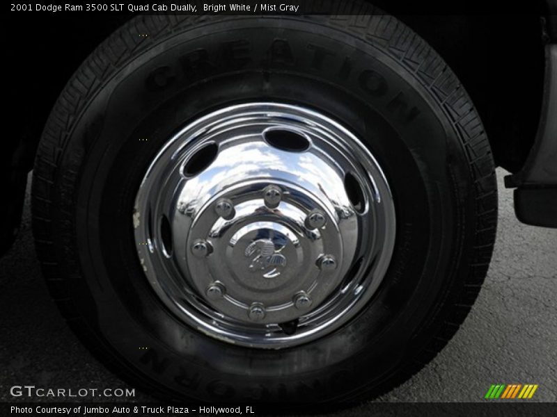Bright White / Mist Gray 2001 Dodge Ram 3500 SLT Quad Cab Dually