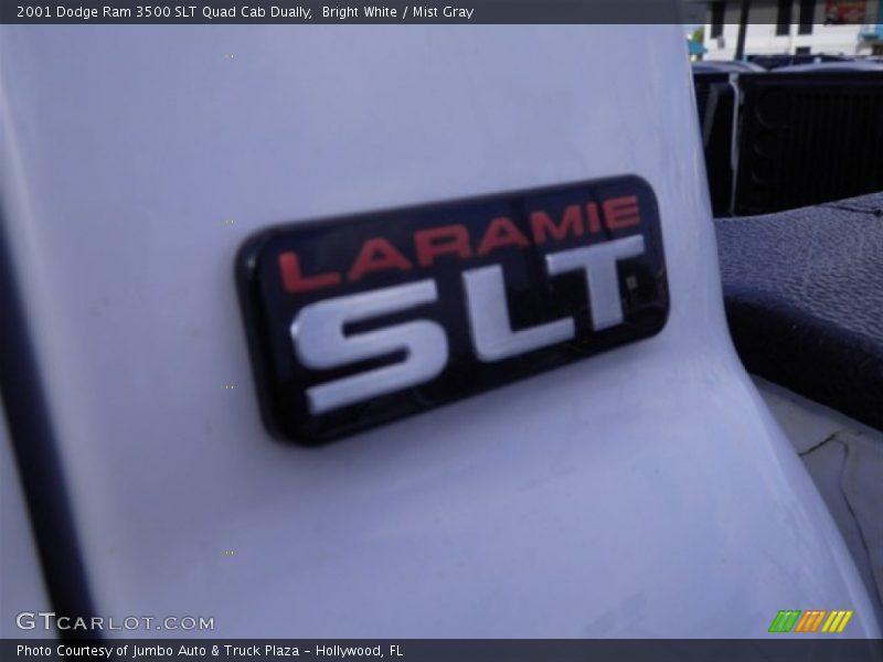 Bright White / Mist Gray 2001 Dodge Ram 3500 SLT Quad Cab Dually