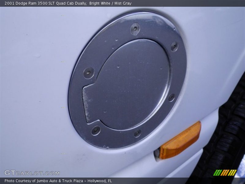 Bright White / Mist Gray 2001 Dodge Ram 3500 SLT Quad Cab Dually
