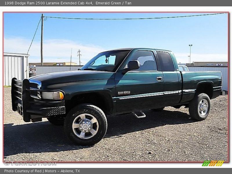 Emerald Green / Tan 1998 Dodge Ram 2500 Laramie Extended Cab 4x4