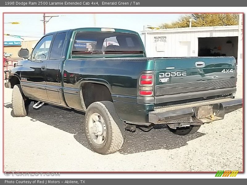 Emerald Green / Tan 1998 Dodge Ram 2500 Laramie Extended Cab 4x4