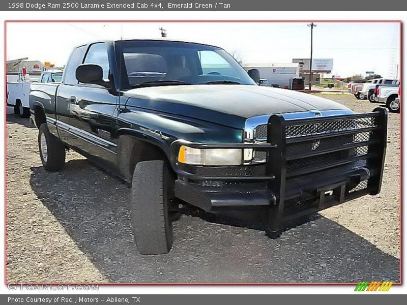 Emerald Green / Tan 1998 Dodge Ram 2500 Laramie Extended Cab 4x4