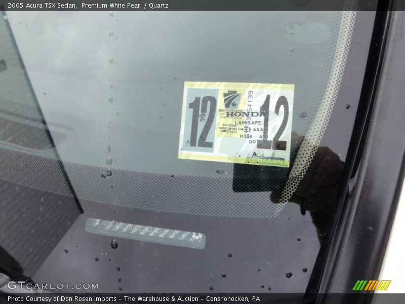 Premium White Pearl / Quartz 2005 Acura TSX Sedan