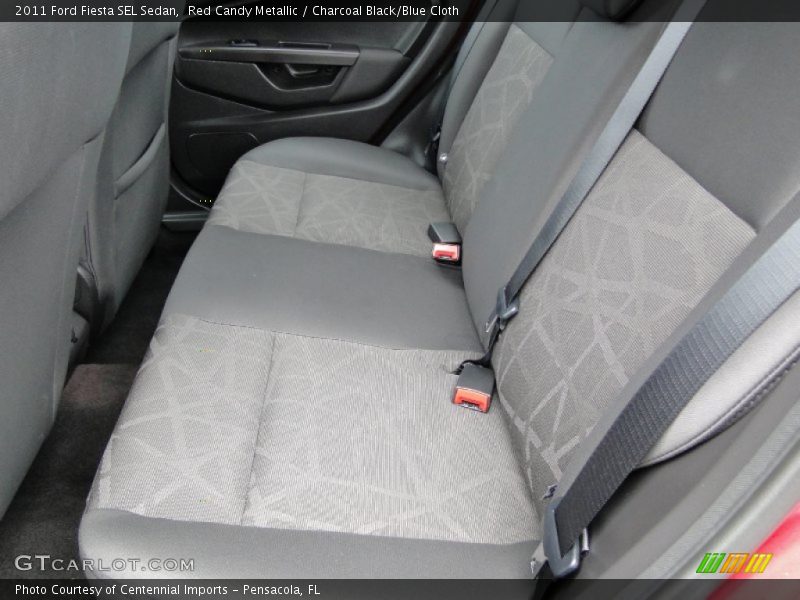 Red Candy Metallic / Charcoal Black/Blue Cloth 2011 Ford Fiesta SEL Sedan