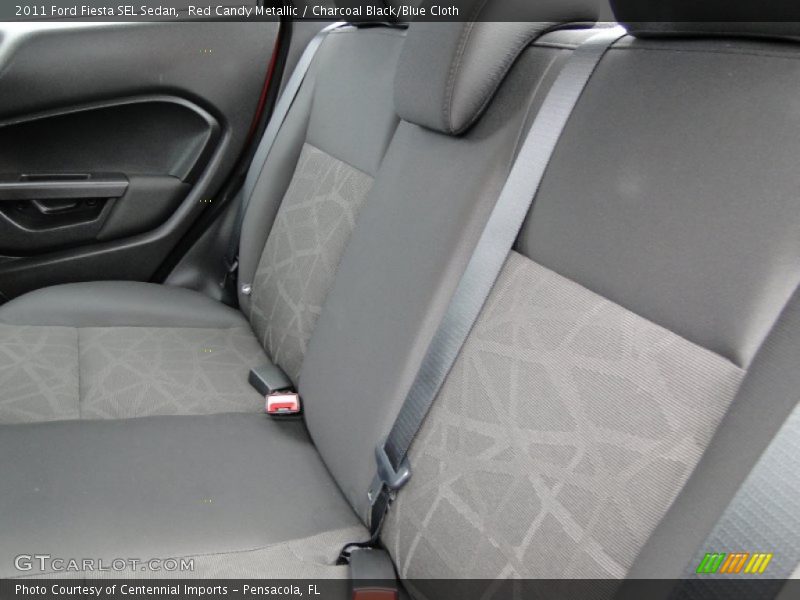 Red Candy Metallic / Charcoal Black/Blue Cloth 2011 Ford Fiesta SEL Sedan