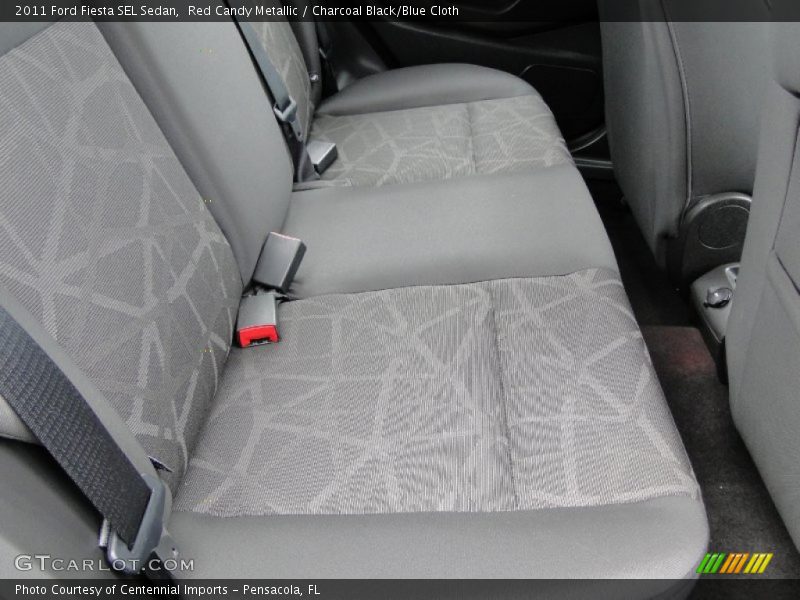 Red Candy Metallic / Charcoal Black/Blue Cloth 2011 Ford Fiesta SEL Sedan