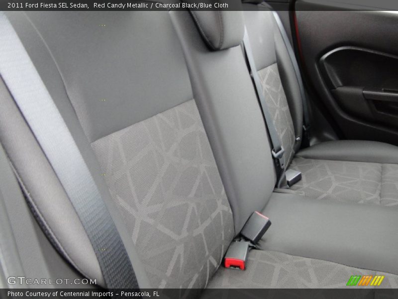 Red Candy Metallic / Charcoal Black/Blue Cloth 2011 Ford Fiesta SEL Sedan