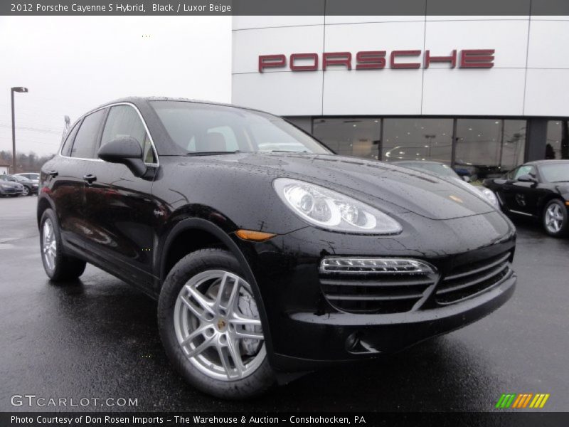 Black / Luxor Beige 2012 Porsche Cayenne S Hybrid