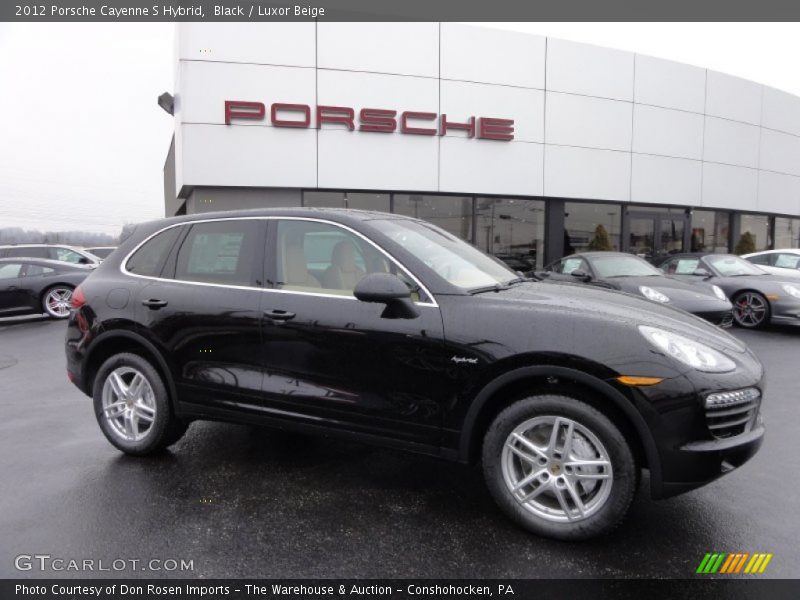 Black / Luxor Beige 2012 Porsche Cayenne S Hybrid