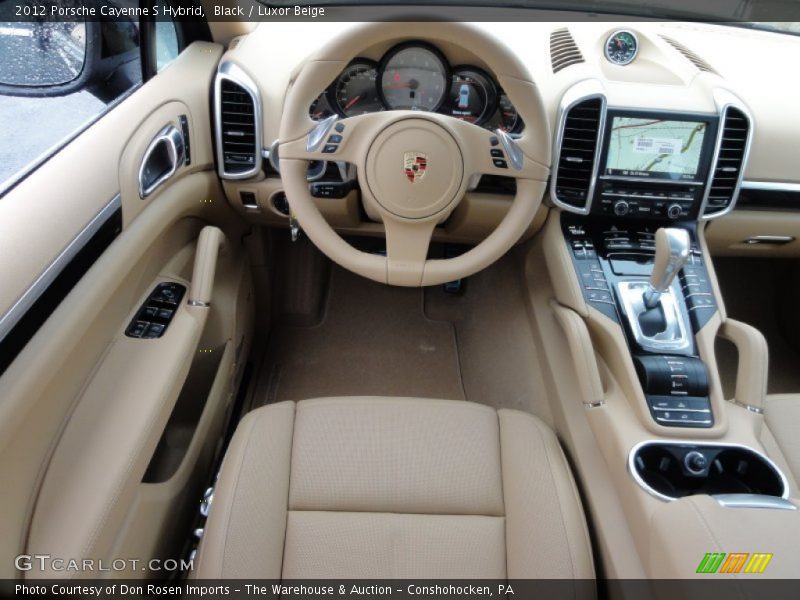 Black / Luxor Beige 2012 Porsche Cayenne S Hybrid