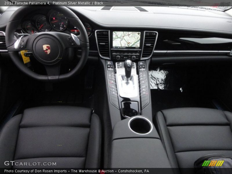 Platinum Silver Metallic / Black 2012 Porsche Panamera 4