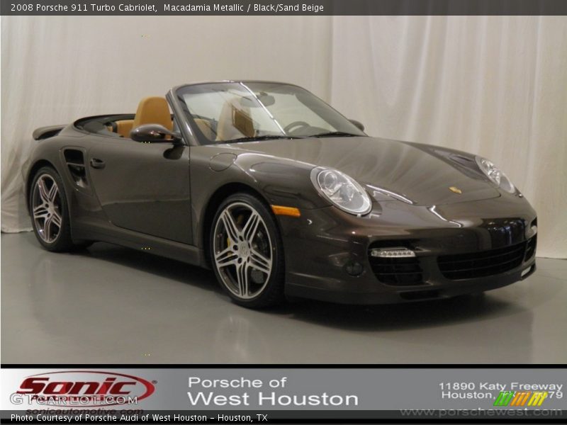 Macadamia Metallic / Black/Sand Beige 2008 Porsche 911 Turbo Cabriolet