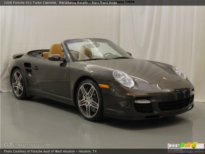 Macadamia Metallic / Black/Sand Beige 2008 Porsche 911 Turbo Cabriolet