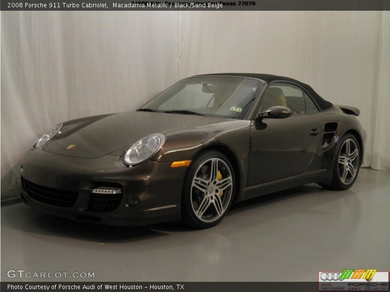 Macadamia Metallic / Black/Sand Beige 2008 Porsche 911 Turbo Cabriolet