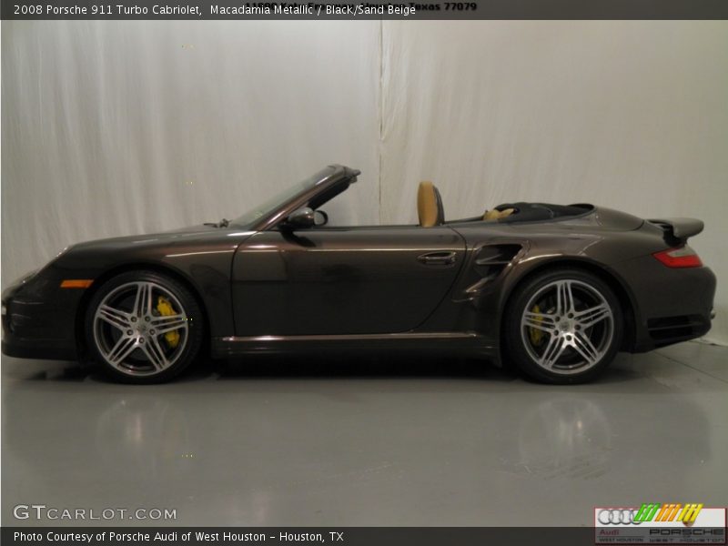 Macadamia Metallic / Black/Sand Beige 2008 Porsche 911 Turbo Cabriolet