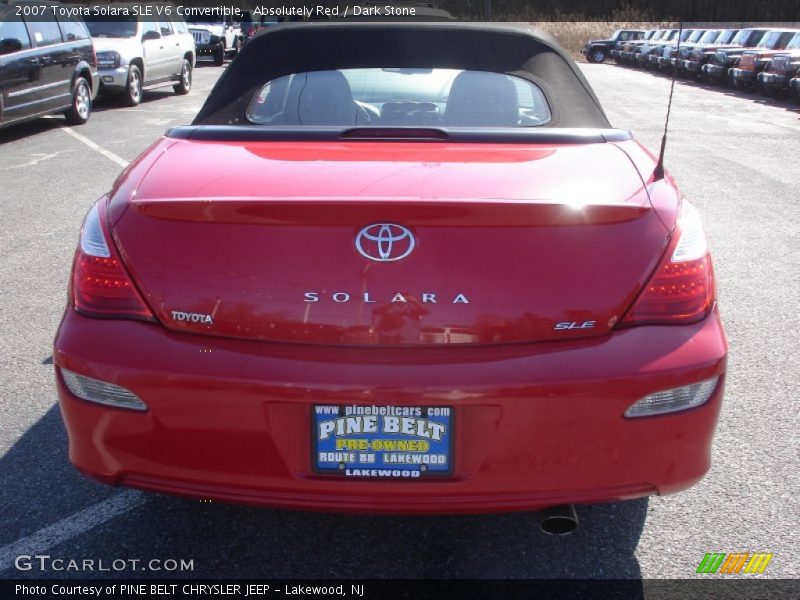 Absolutely Red / Dark Stone 2007 Toyota Solara SLE V6 Convertible