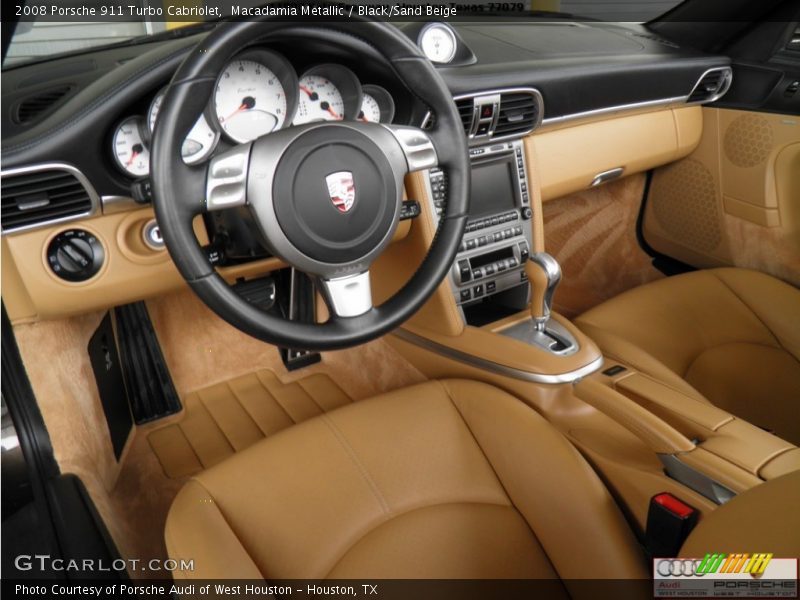 Macadamia Metallic / Black/Sand Beige 2008 Porsche 911 Turbo Cabriolet