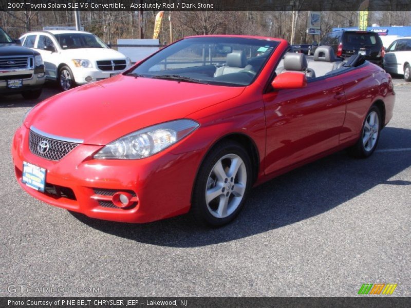 Absolutely Red / Dark Stone 2007 Toyota Solara SLE V6 Convertible