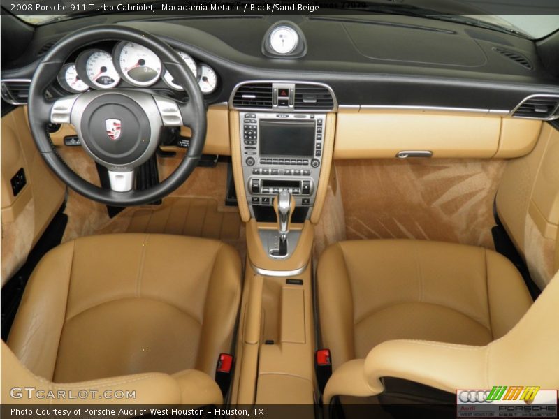 Macadamia Metallic / Black/Sand Beige 2008 Porsche 911 Turbo Cabriolet