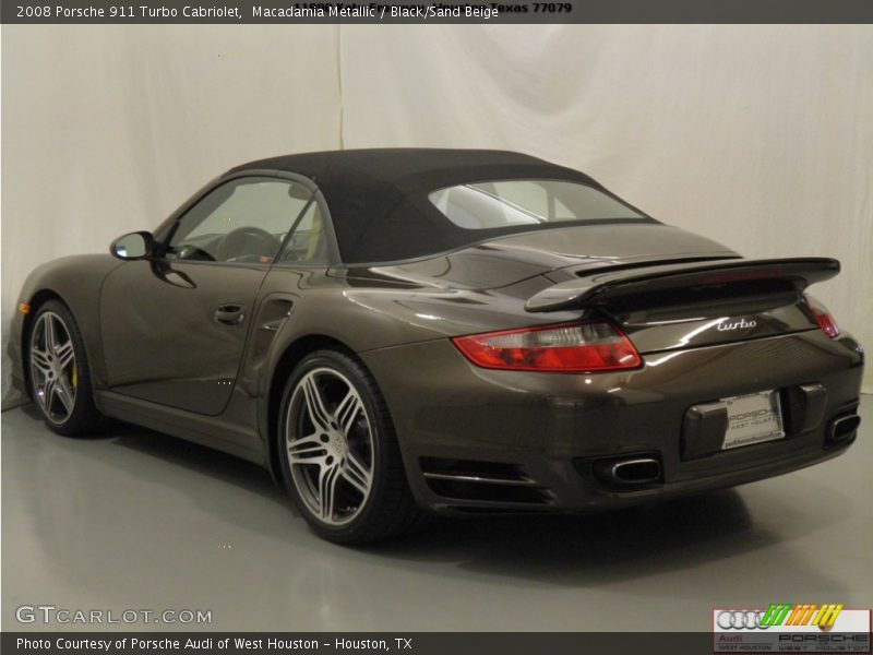 Macadamia Metallic / Black/Sand Beige 2008 Porsche 911 Turbo Cabriolet