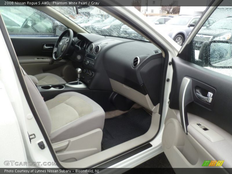 Phantom White Pearl / Gray 2008 Nissan Rogue S AWD