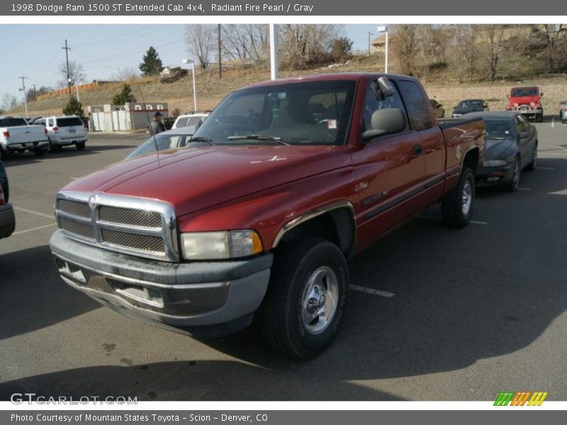 Radiant Fire Pearl / Gray 1998 Dodge Ram 1500 ST Extended Cab 4x4