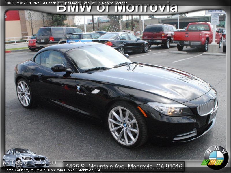 Jet Black / Ivory White Nappa Leather 2009 BMW Z4 sDrive35i Roadster