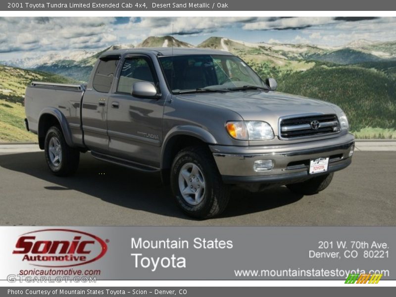 Desert Sand Metallic / Oak 2001 Toyota Tundra Limited Extended Cab 4x4