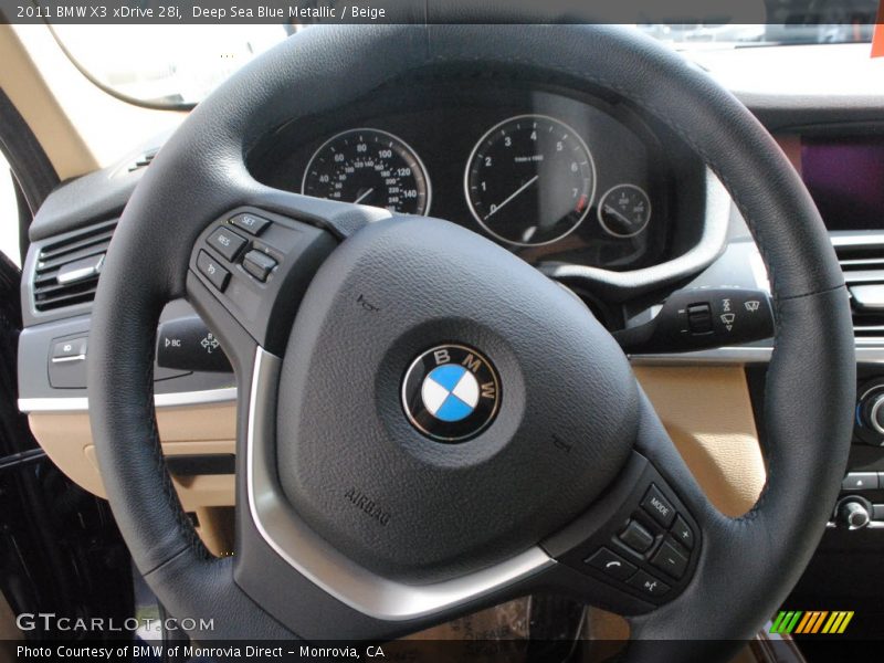 Deep Sea Blue Metallic / Beige 2011 BMW X3 xDrive 28i