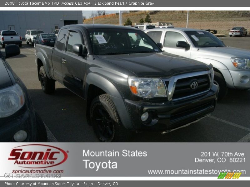 Black Sand Pearl / Graphite Gray 2008 Toyota Tacoma V6 TRD  Access Cab 4x4