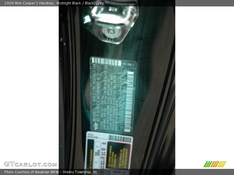 Midnight Black / Black/Grey 2009 Mini Cooper S Hardtop
