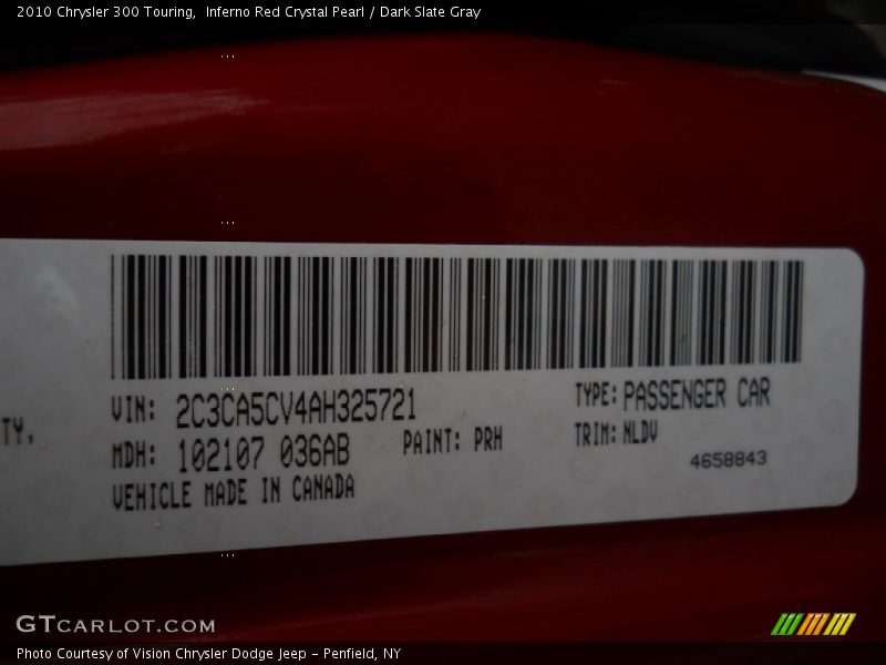 Inferno Red Crystal Pearl / Dark Slate Gray 2010 Chrysler 300 Touring