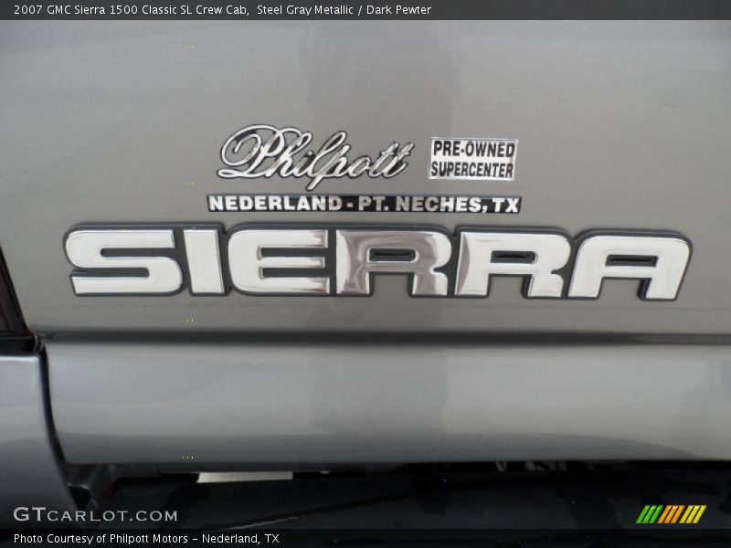 Steel Gray Metallic / Dark Pewter 2007 GMC Sierra 1500 Classic SL Crew Cab
