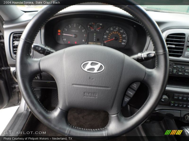 Slate Gray / Black 2004 Hyundai Sonata