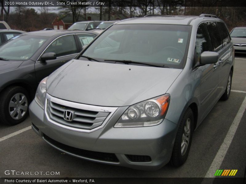 Slate Green Metallic / Gray 2010 Honda Odyssey EX-L