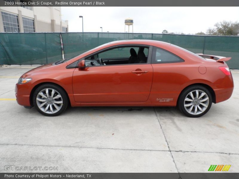 Redline Orange Pearl / Black 2009 Honda Civic Si Coupe