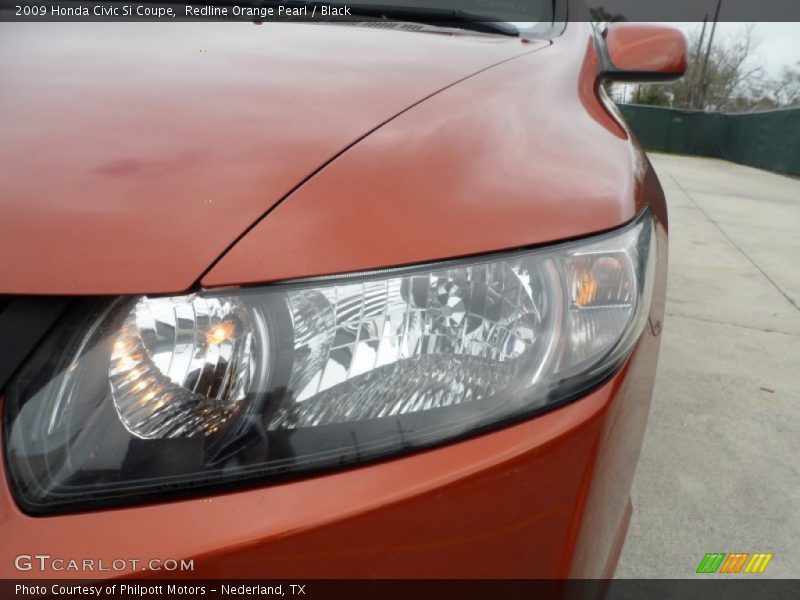 Redline Orange Pearl / Black 2009 Honda Civic Si Coupe