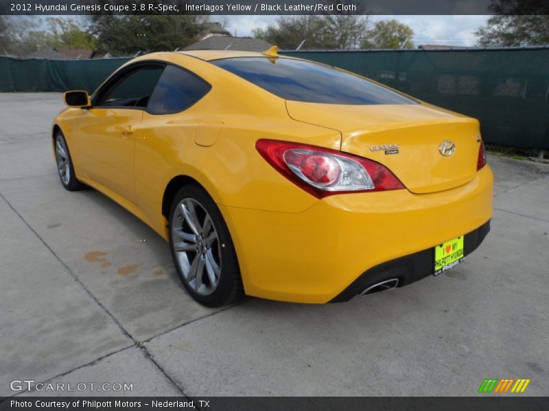 Interlagos Yellow / Black Leather/Red Cloth 2012 Hyundai Genesis Coupe 3.8 R-Spec