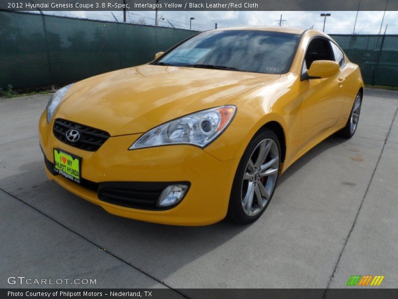 Interlagos Yellow / Black Leather/Red Cloth 2012 Hyundai Genesis Coupe 3.8 R-Spec